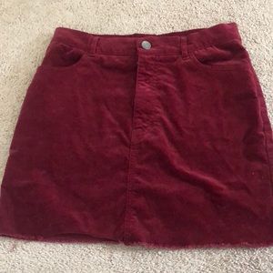 Maroon Corduroy Skirt